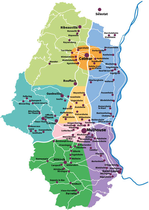 Carte de distribution du JDS en Alsace
