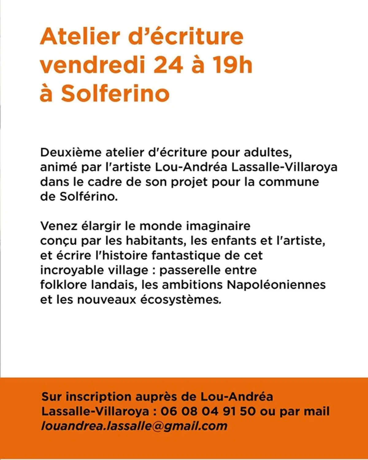 𝗔𝘁𝗲𝗹𝗶𝗲𝗿 𝗱'𝗲́𝗰𝗿𝗶𝘁𝘂𝗿𝗲, 𝗱𝗲𝘂𝘅𝗶𝗲̀𝗺𝗲 𝗿𝗲𝗻𝗱𝗲𝘇-𝘃𝗼𝘂𝘀 𝗮𝘃𝗲𝗰 𝗟𝗼𝘂-𝗔𝗻𝗱𝗿𝗲́𝗮 𝗟𝗮𝘀𝘀𝗮𝗹𝗹𝗲-𝗩𝗶𝗹𝗹𝗮𝗿𝗼𝘆𝗮