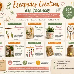 Escapades Créatives des Vacances par Les Ateliers de Claire 