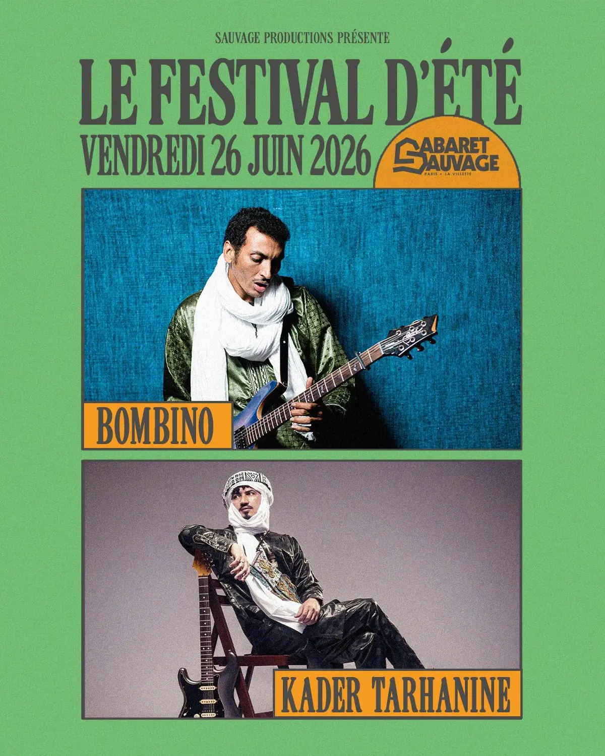 Festival d’Été du Cabaret Sauvage • Bombino I Kader Tarhanine
