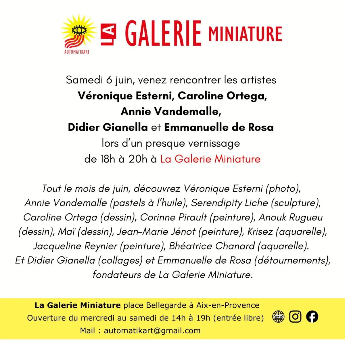 Un presque vernissage à La Galerie Miniature