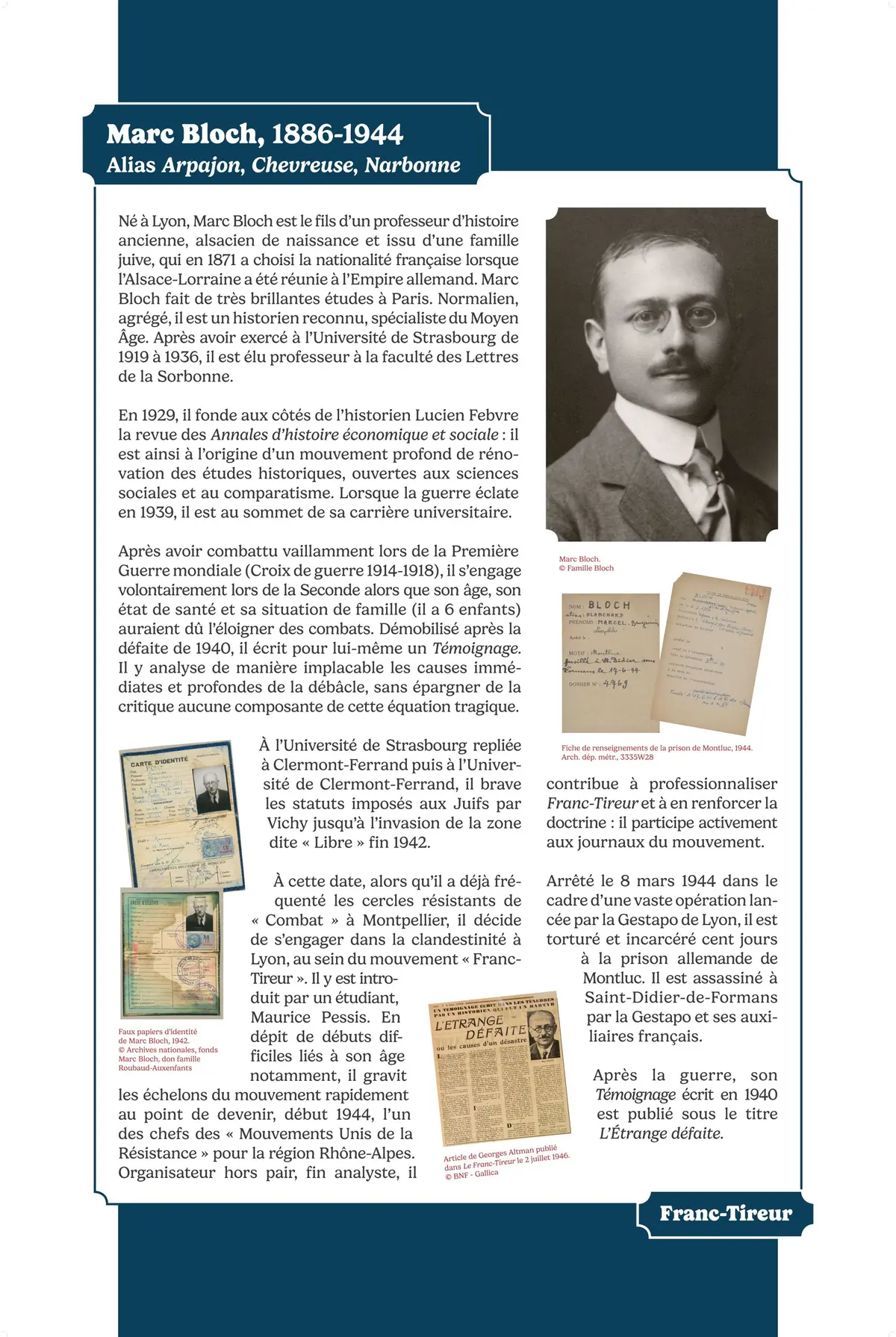 Résister à L’Étrange défaite : Marc Bloch et le mouvement « Franc-Tireur »