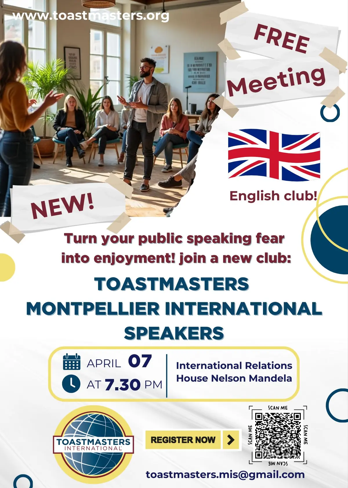 Lancement d'un club de prise de parole en anglais à Montpellier !