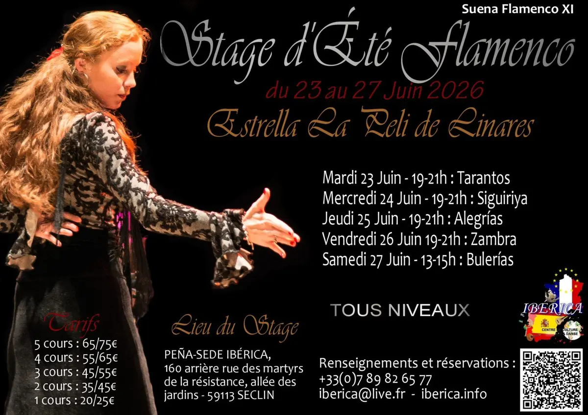 Stage Flamenco Ibérica Seclin Lille El Verano suena flamenco XIème édition