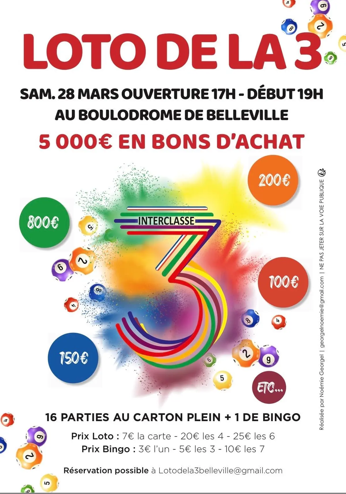 Loto interclasse en 3 (Spécial bon d'achats)