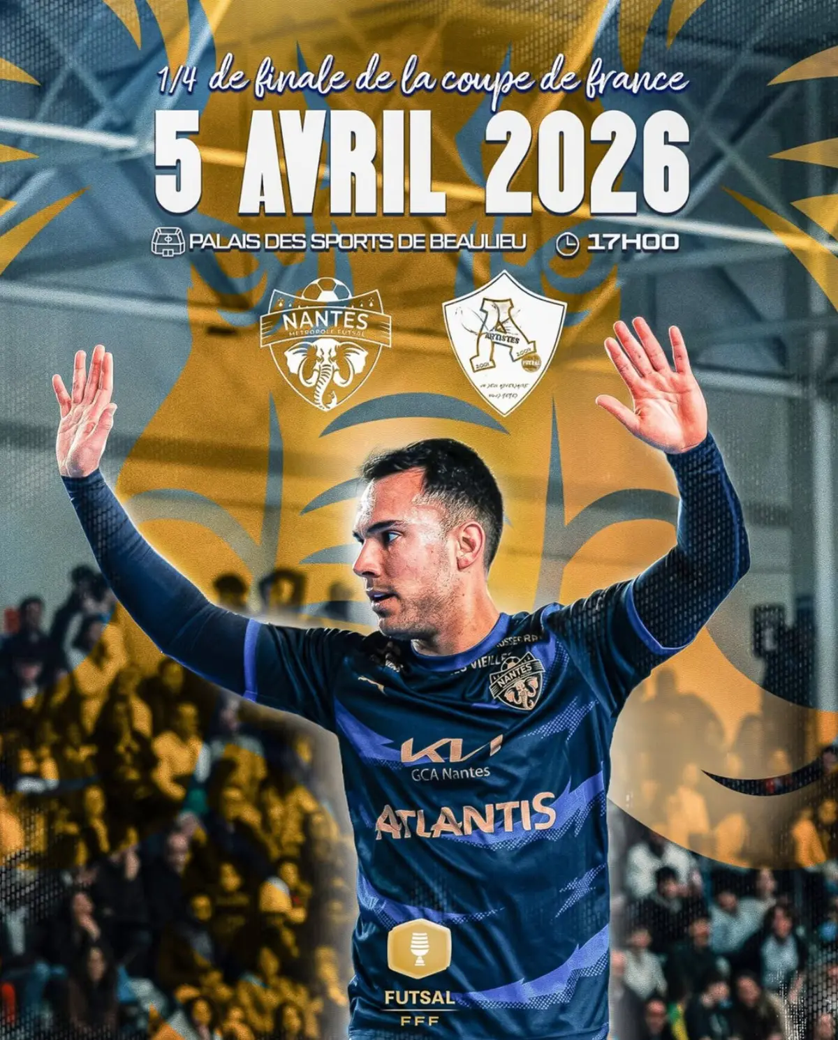 1/4 de Coupe de France Futsal : Nantes Métropole Futsal vs Les Artistes (D2)