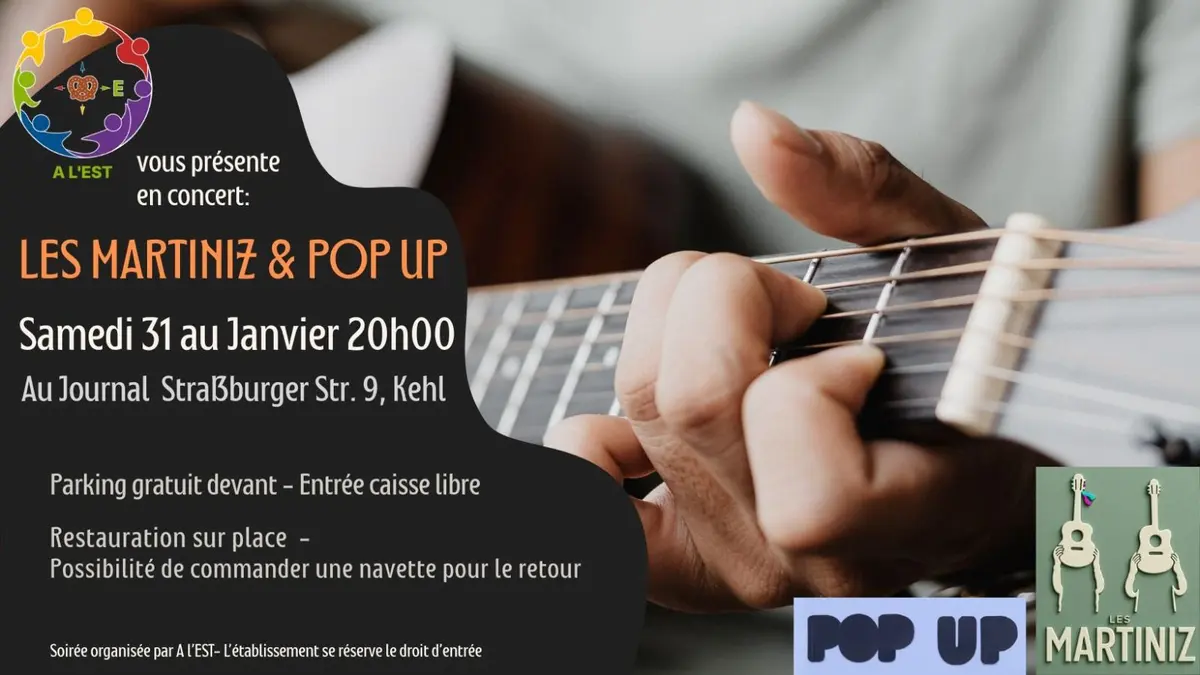 Concert Rock et Pop Samedi 31 janvier au Journal Kehl avec A l'EST