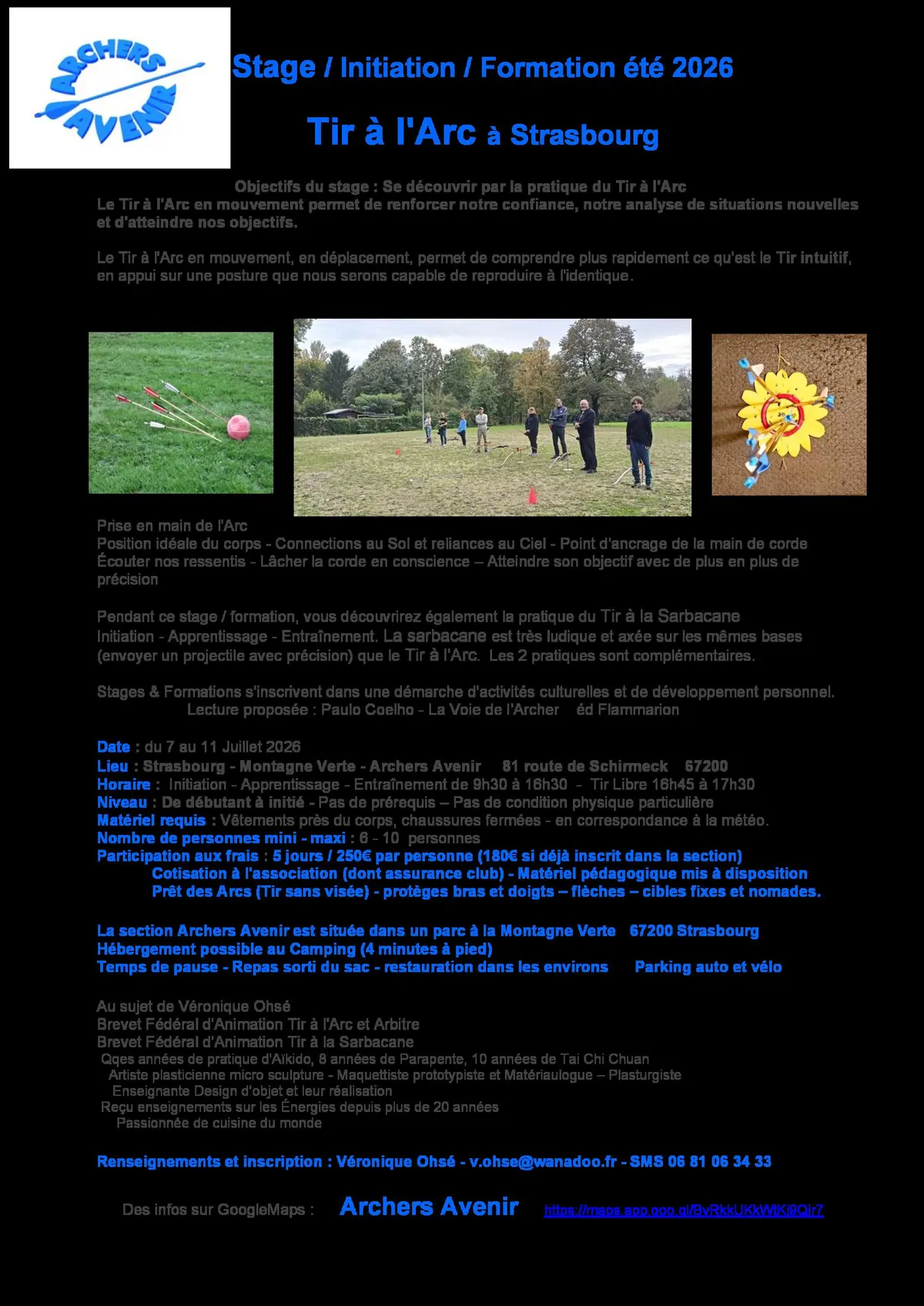 Stage d'été - Tir à l'Arc à Strasbourg 67200 - Initiation Formation