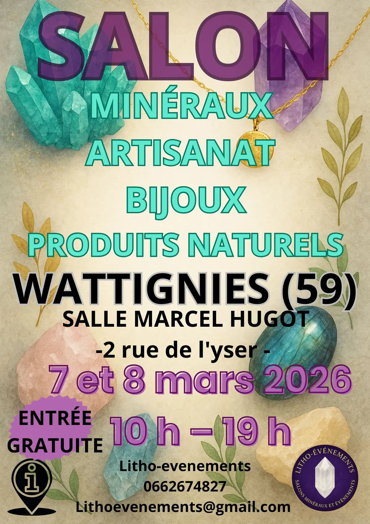 Salon minéraux,bijoux,artisanat et produits naturels 