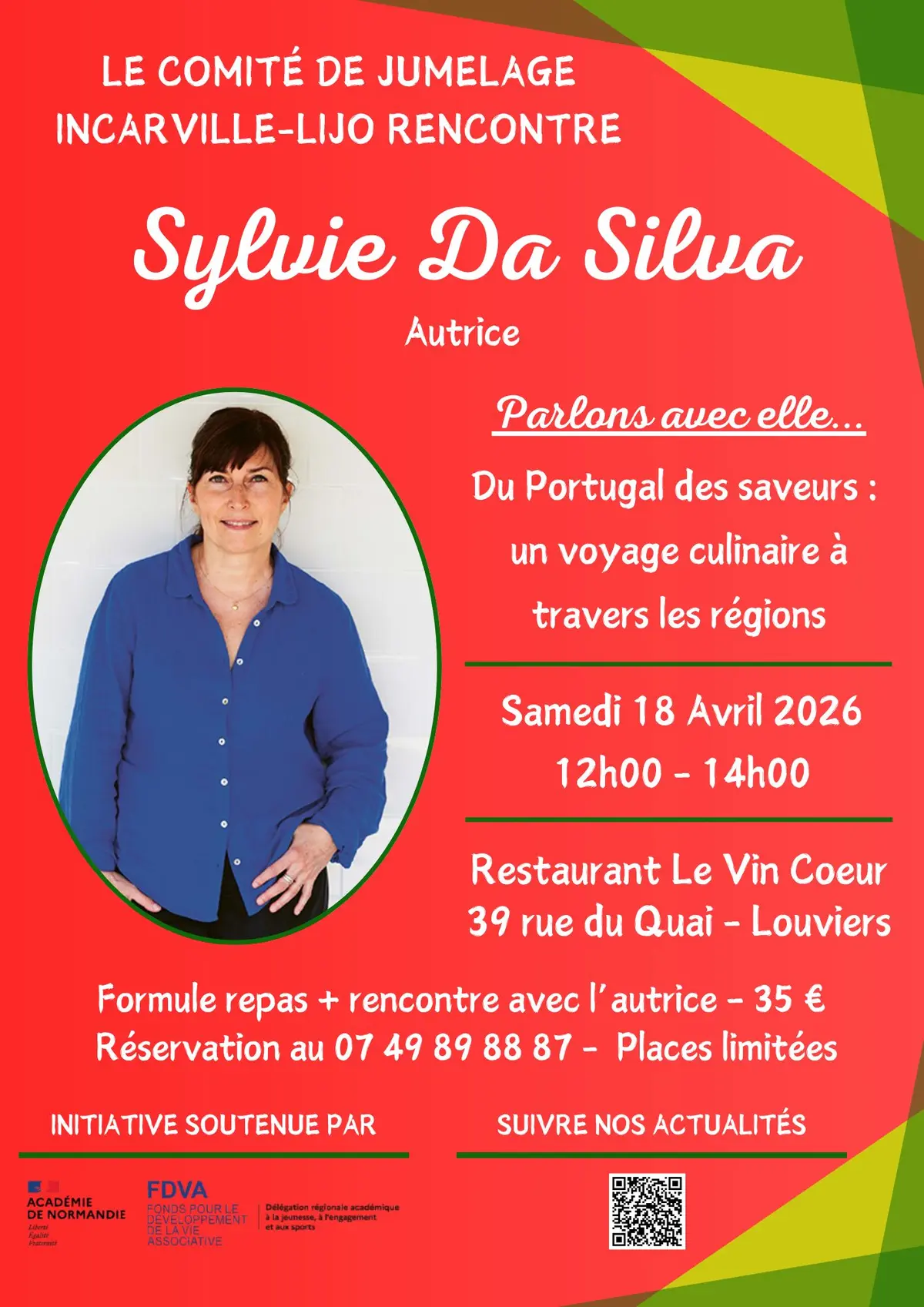Venez manger avec l'autrice Sylvie Da Silva