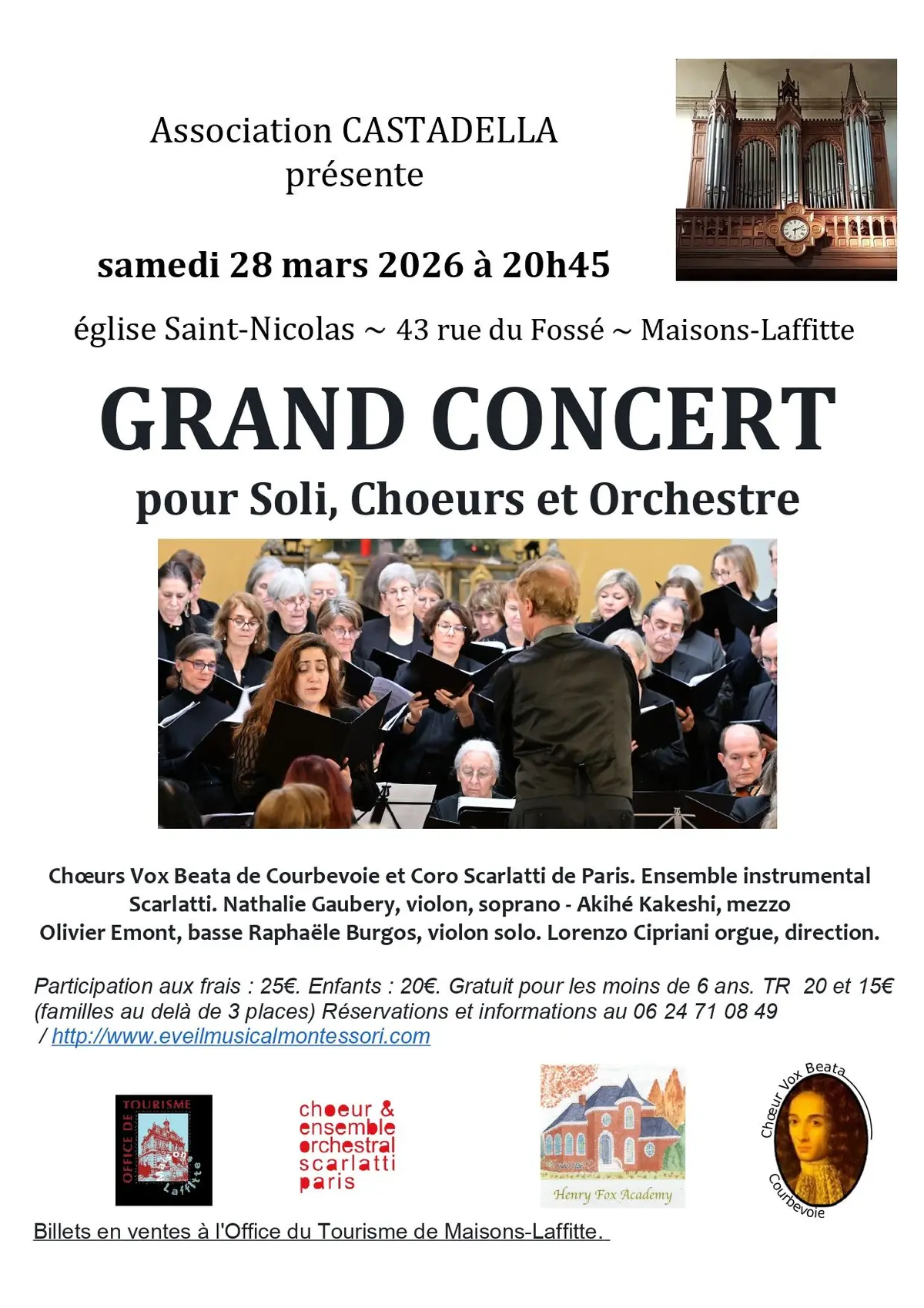 Grand Concert pour Soli, Chœur et orchestre à Maisons-Laffitte