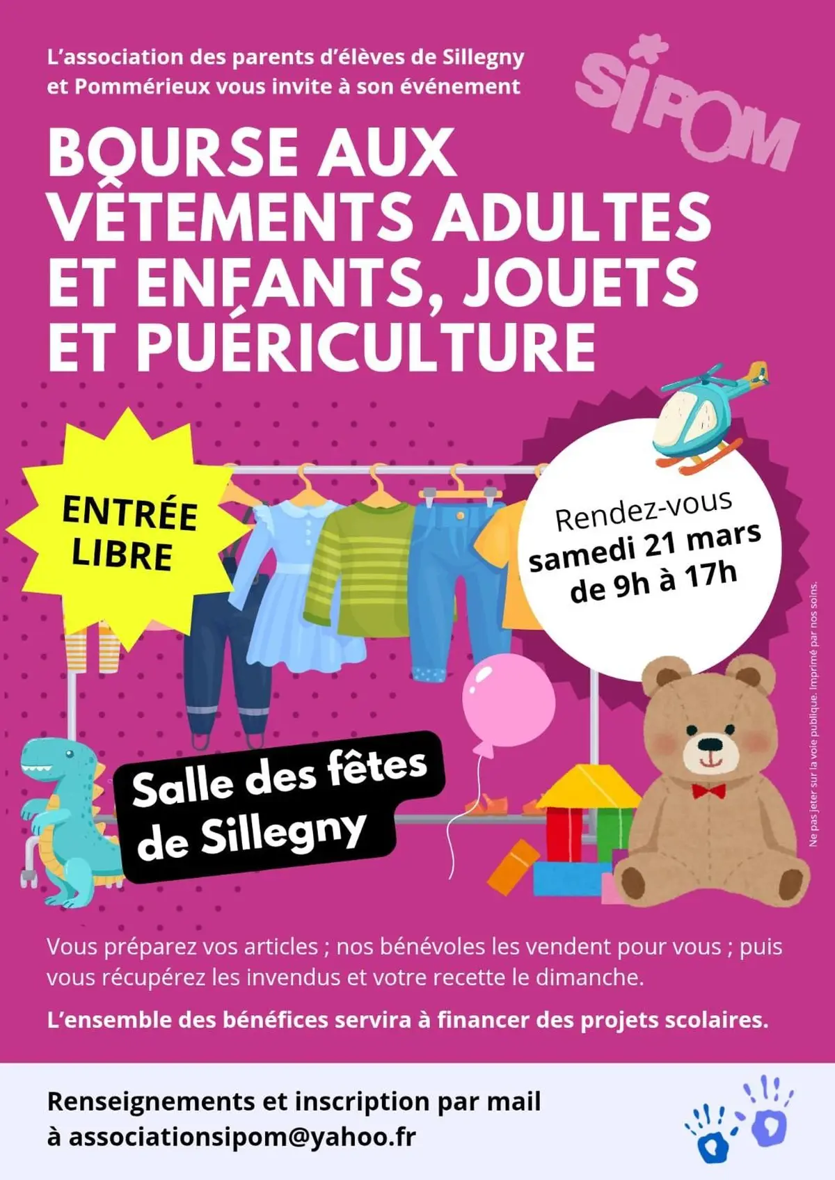 bourse aux vêtements adultes et enfants, jouets et puériculture 