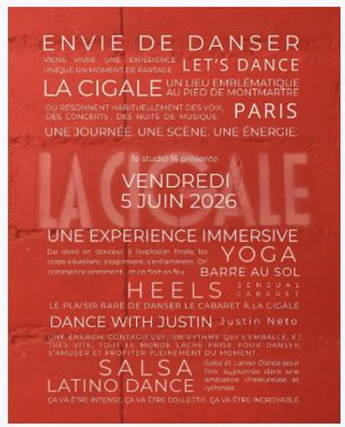 Le Studio 16 à la Cigale