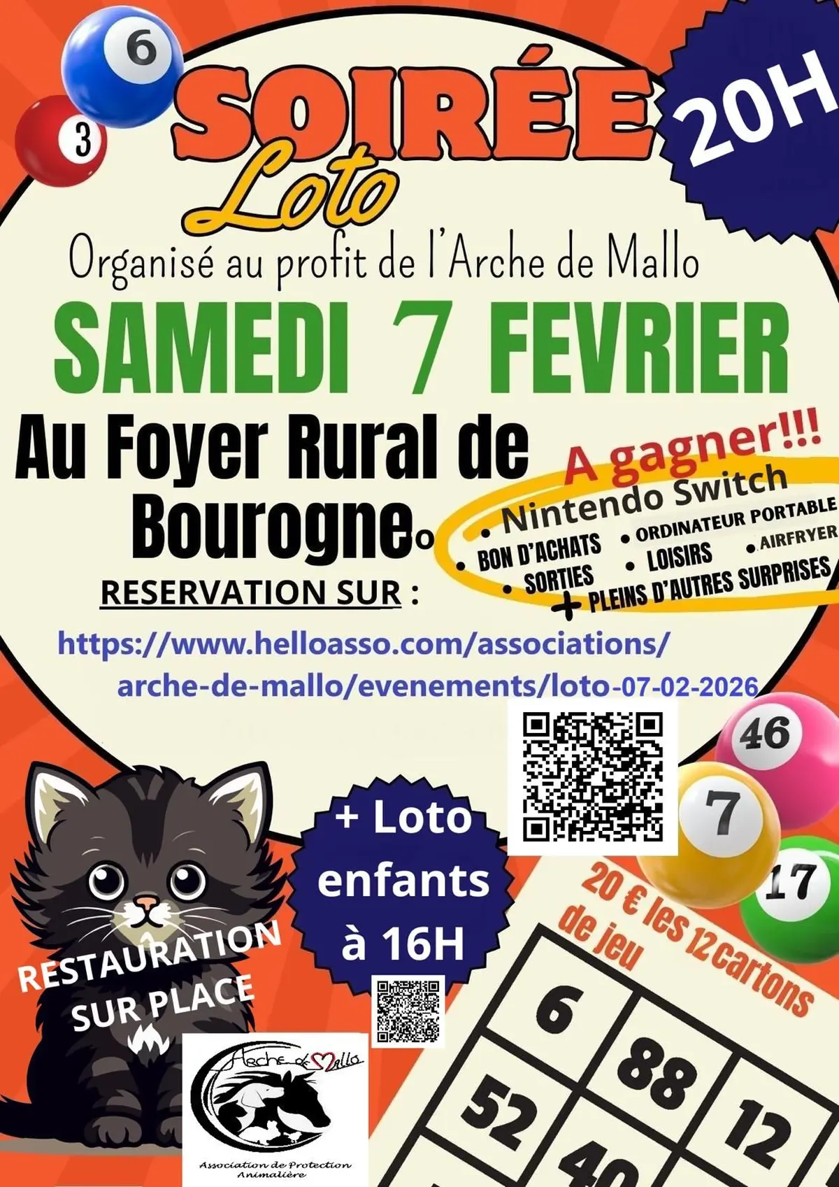 Loto au profit de l'Arche de Mallo- Loto ADULTES 20h00