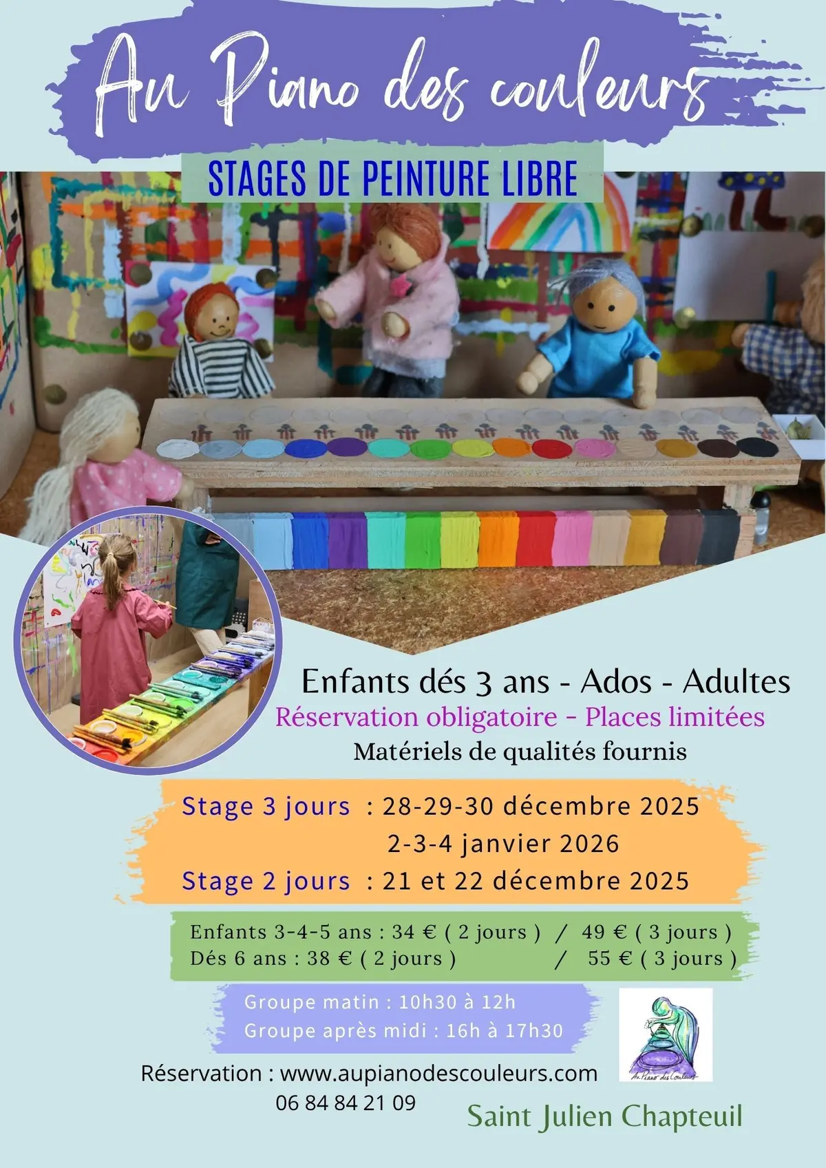 Stage 2 Jours Vacances Noel Peinture Libre Après midi