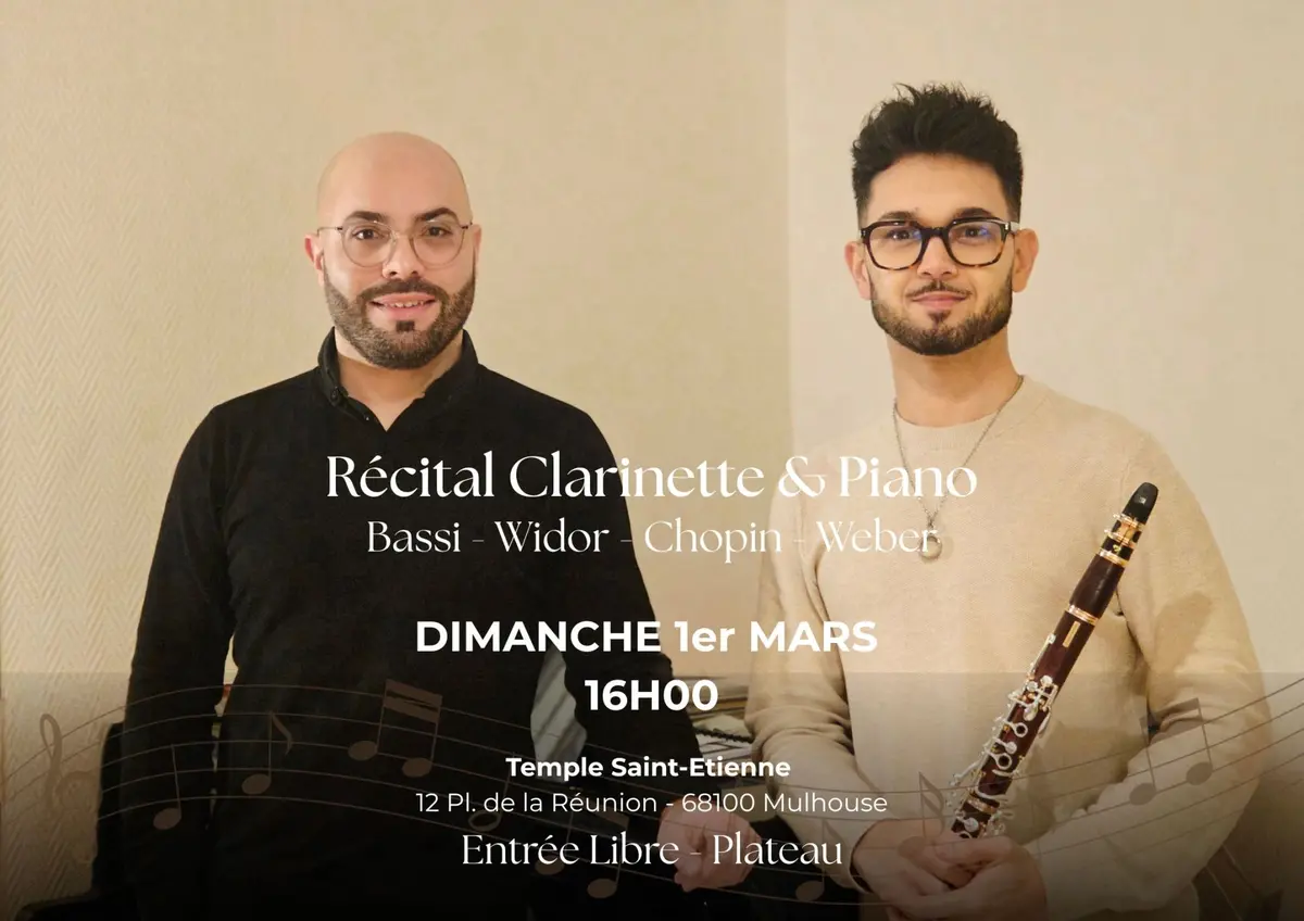 Concert - Récital Clarinette & Piano - Avec Julien Suwatra et Fabrizio Di Donna