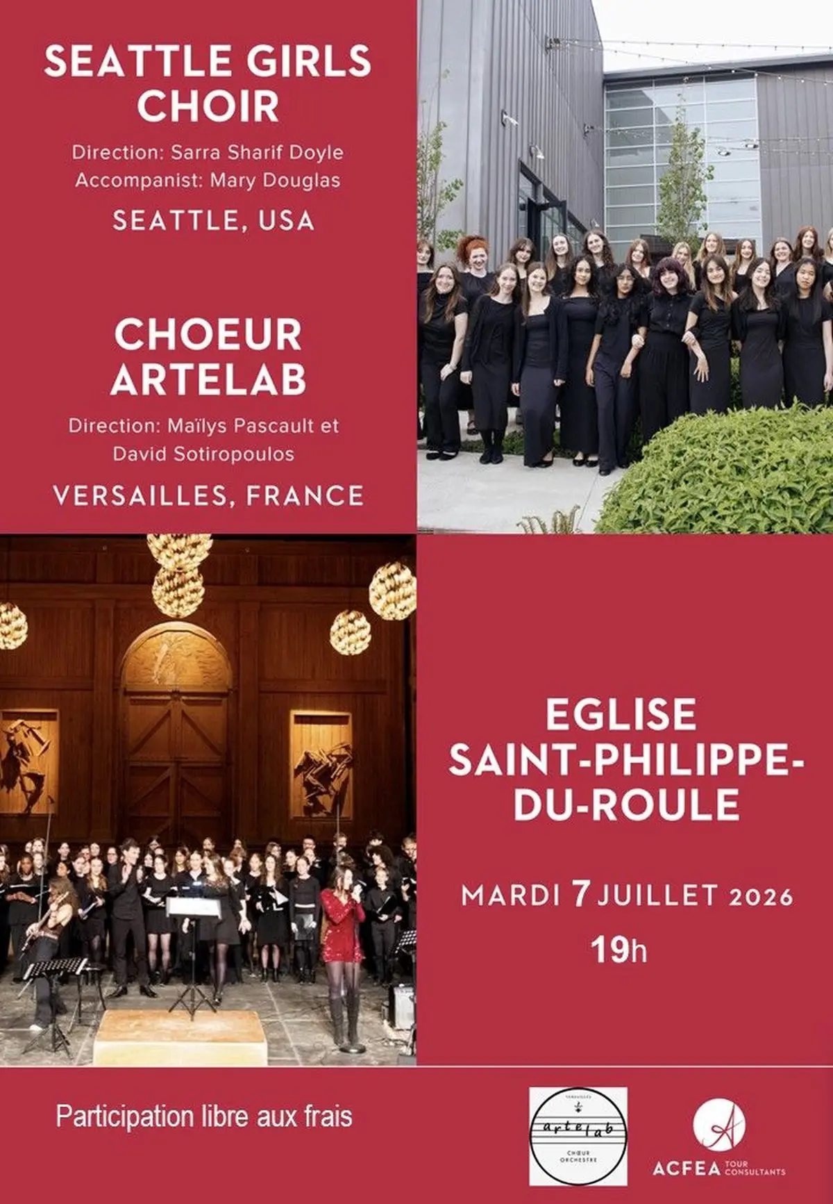 Concert du   Seattle Girls Choir       – Tournée internationale 2026 – 