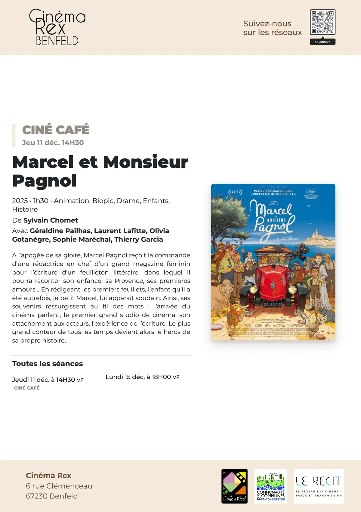 Ciné café : Marcel et monsieur Pagnol