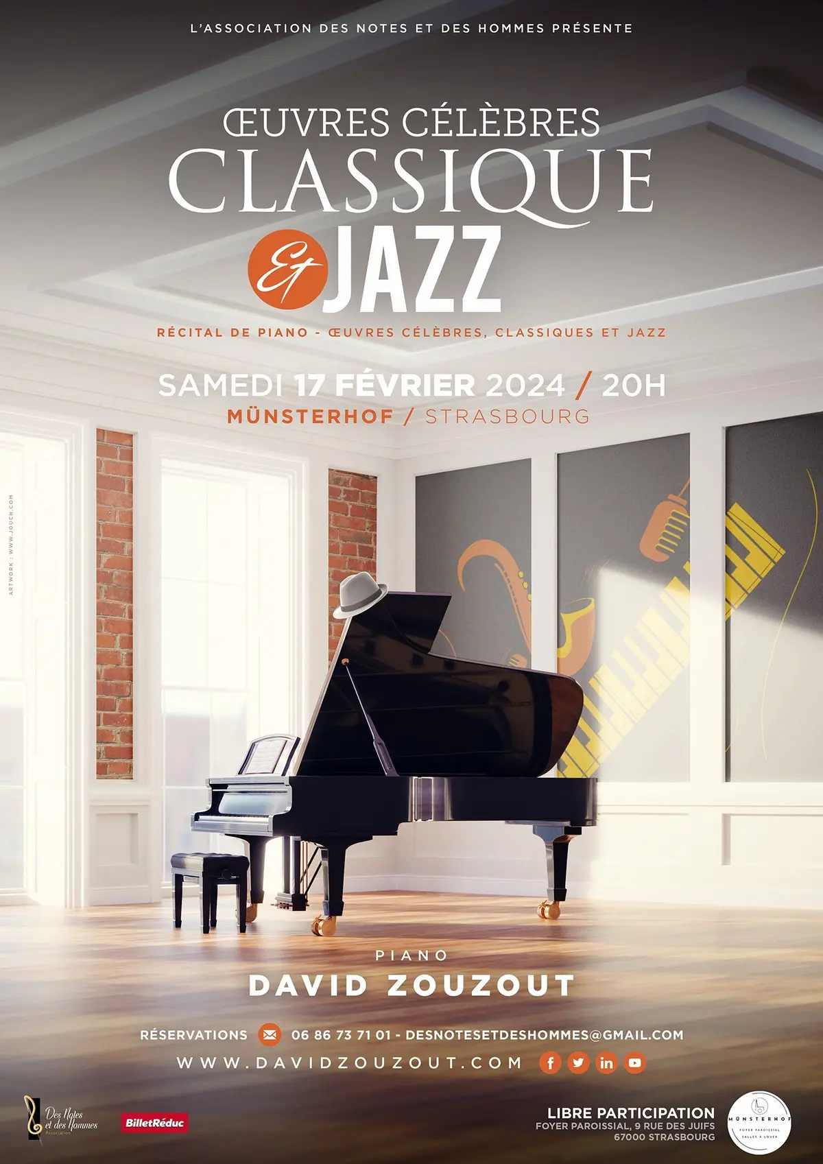 Récital de piano - Œuvres célèbres classiques et jazz