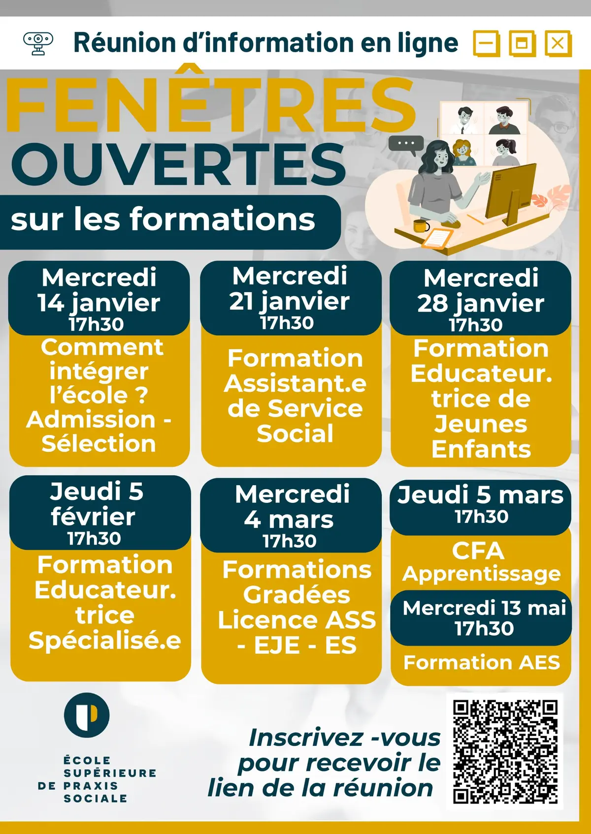 Fenêtres Ouvertes sur les formations de PRAXIS - réunions en ligne