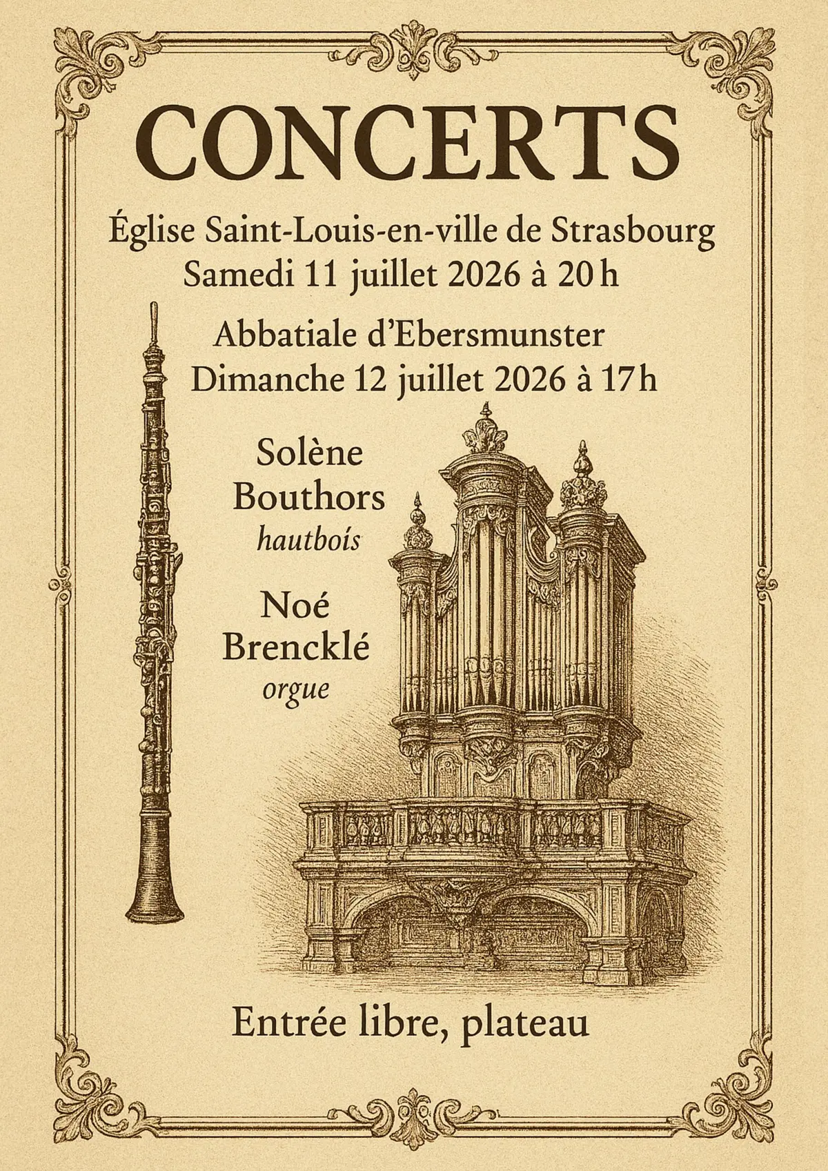 Concert hautbois et orgue à Ebersmunster