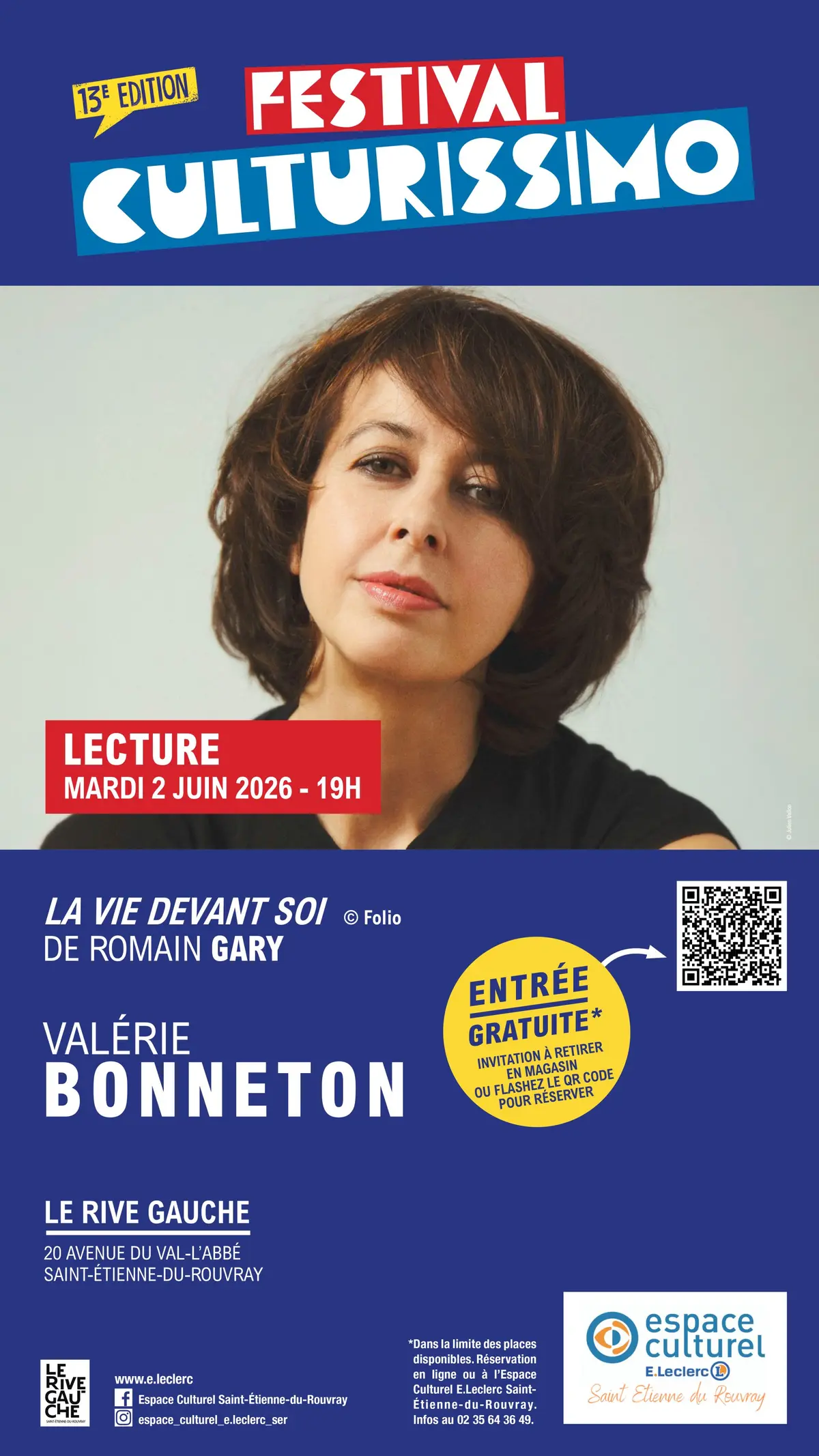 Festival Culturissimo - Lecture de Valérie Bonneton
