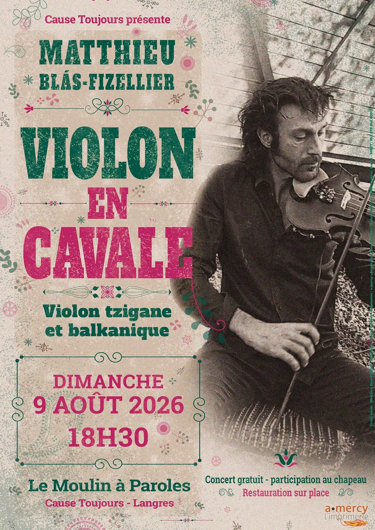 Violon en Cavale à Langres – concert nomade