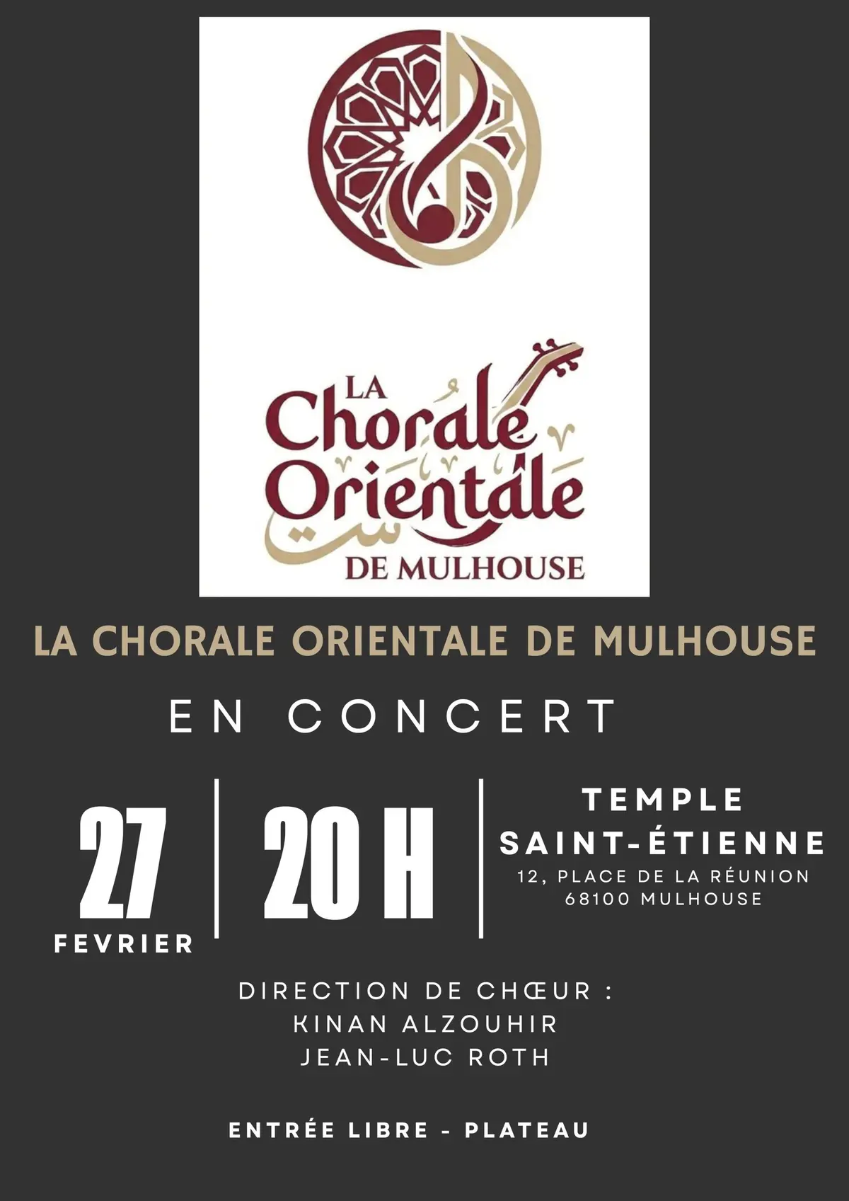 Concert  - Par La Chorale Orientale de Mulhouse - Musique du monde