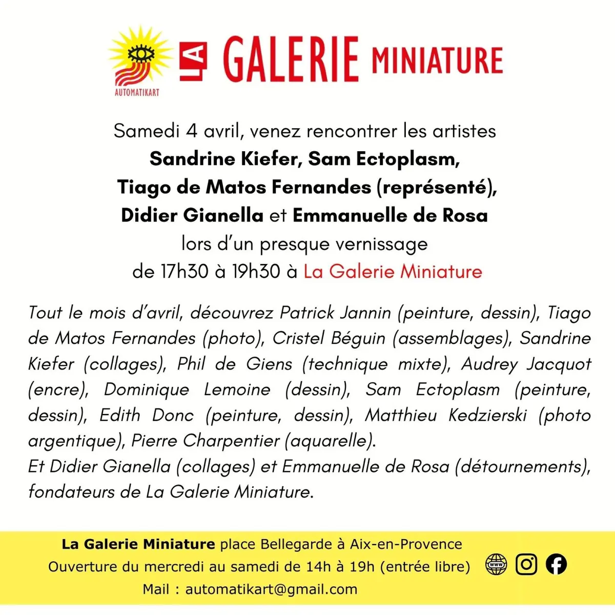 Un presque vernissage à La Galerie Miniature
