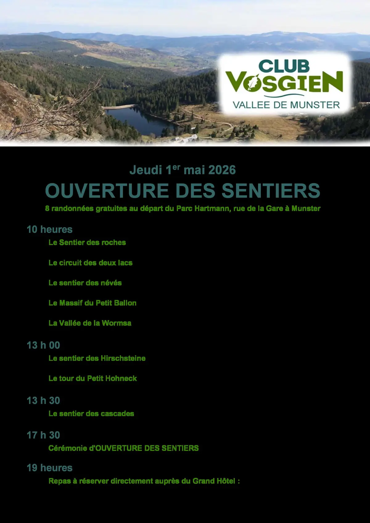 Ouverture des sentiers du Club Vosgien de la Vallée de Munster