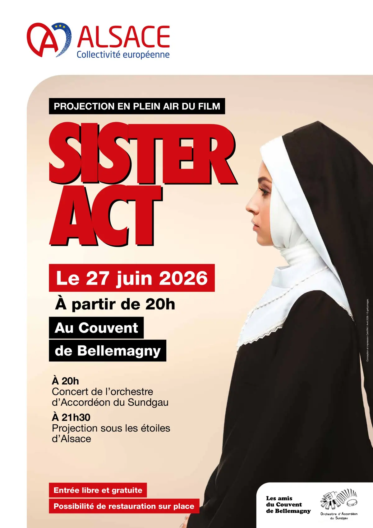 Cinéma en plein air - Sous les étoiles d'Alsace : Sister Act à Bellemagny