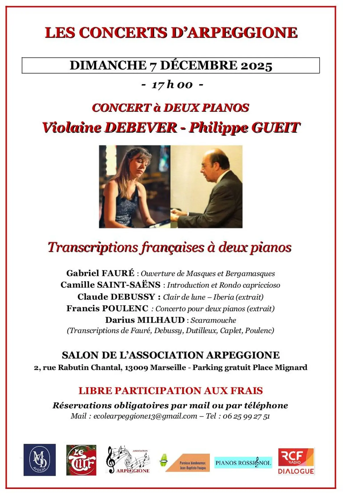 Transcriptions françaises à 2 pianos - Violaine Debever, Philippe Gueit, pianos