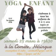 Cours de Yoga enfant samedi 25 mars 2023 à La Comète