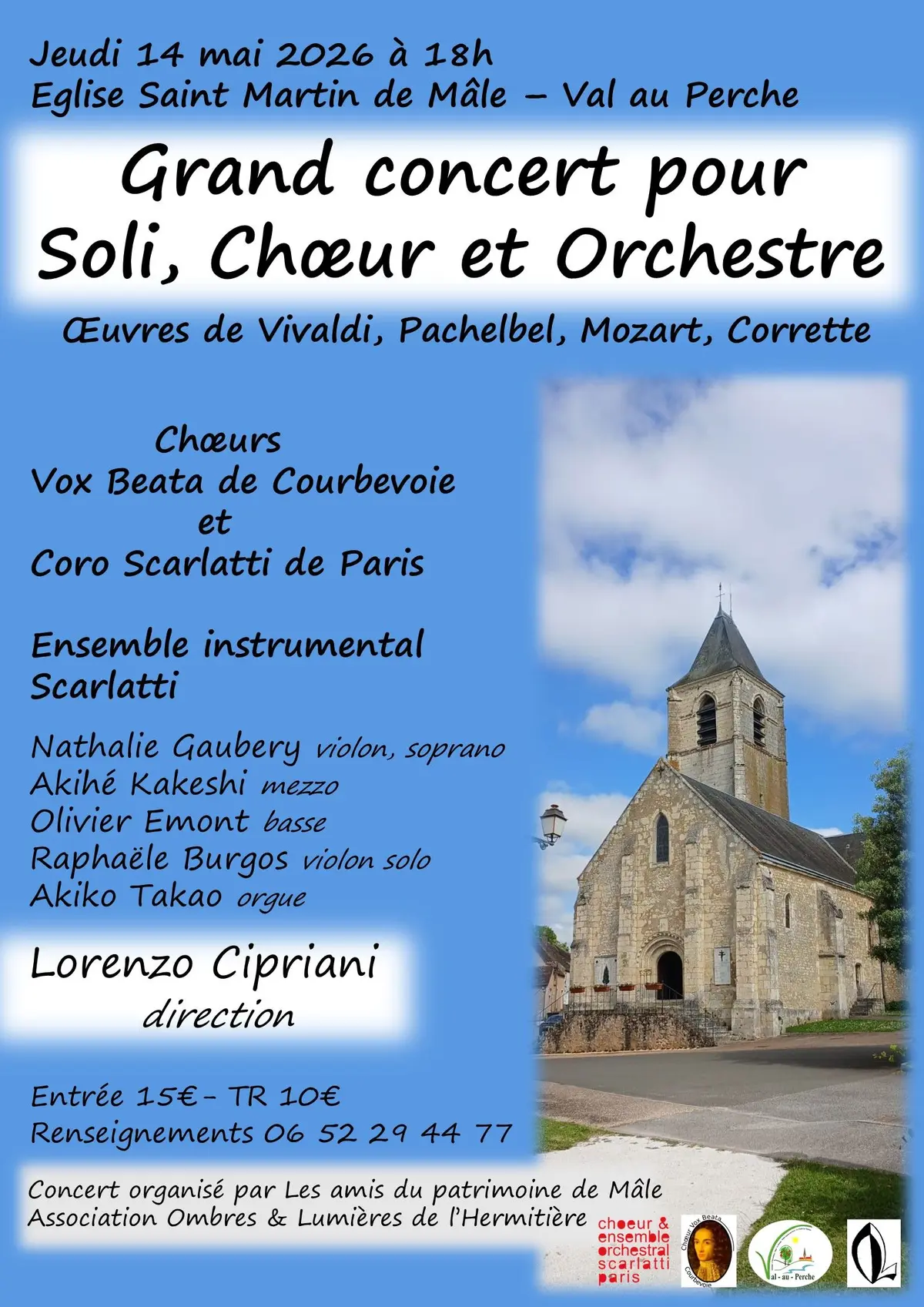 Grand concert chœur soli et orchestre dans le Perche