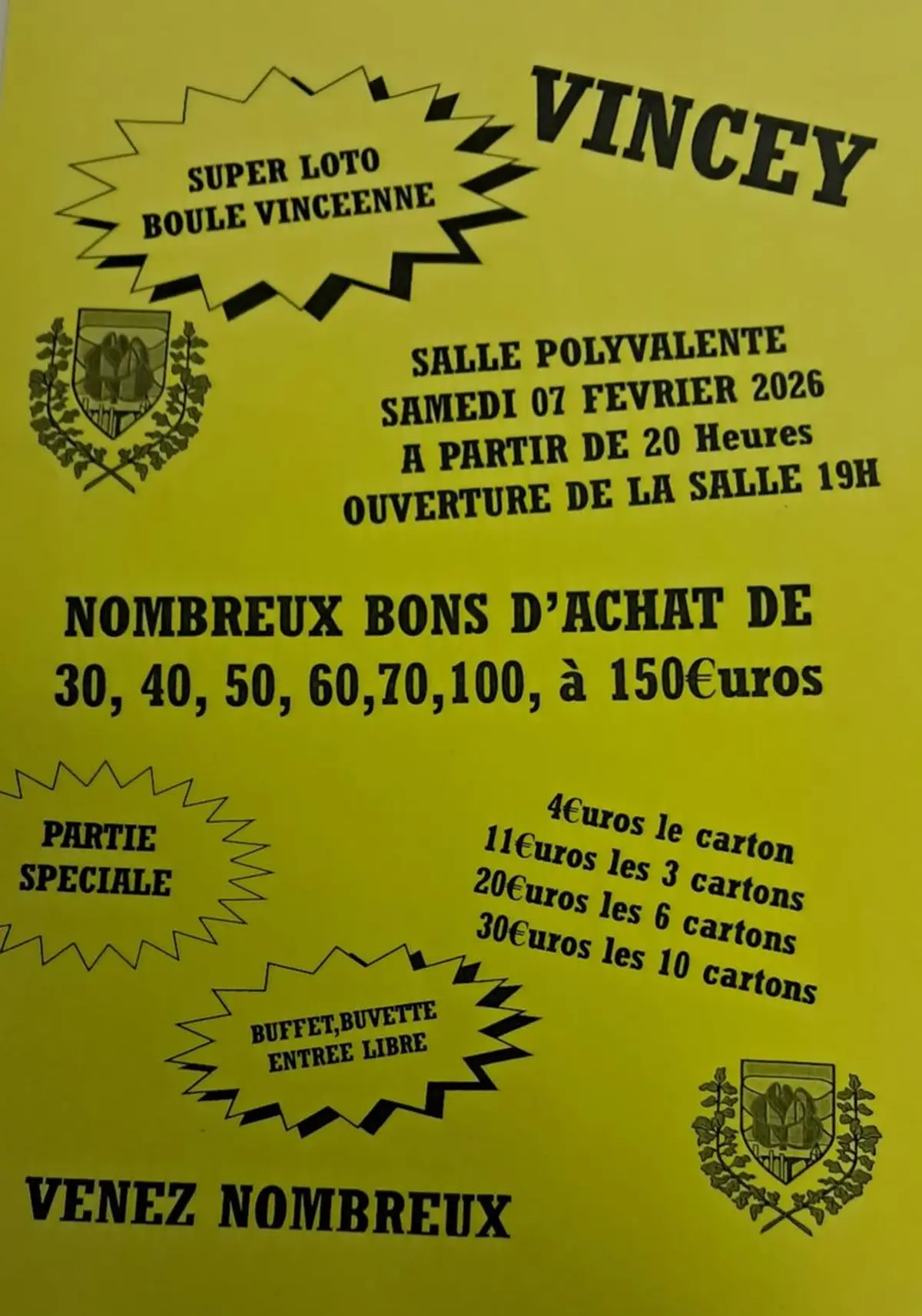 SUPER LOTO Boule vinceenne 