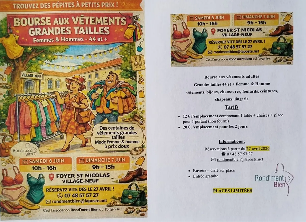 Bourse aux vêtements grandes tailles