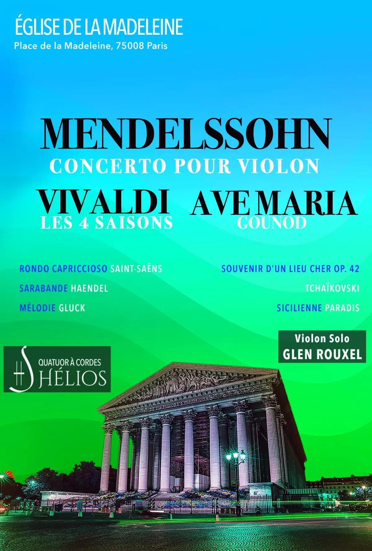 Les 4 saisons de Vivaldi, Ave Maria, Concerto de Mendelssohn