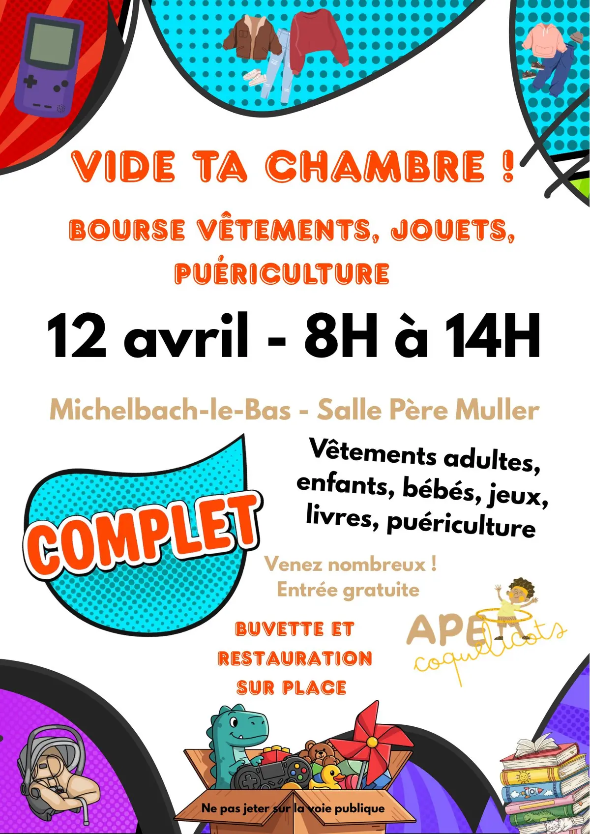 « Vide ta chambre ! » Bourse vêtements, jouets et puériculture 