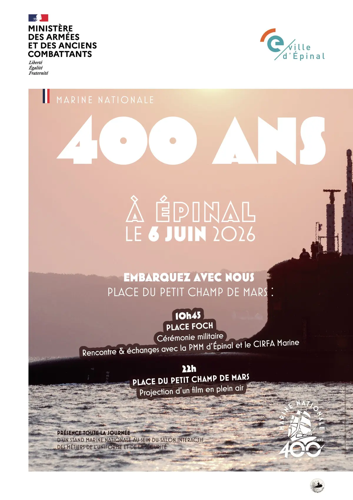 400 ans de la Marine - Jounée jeunesse et territoires au large Epinal 