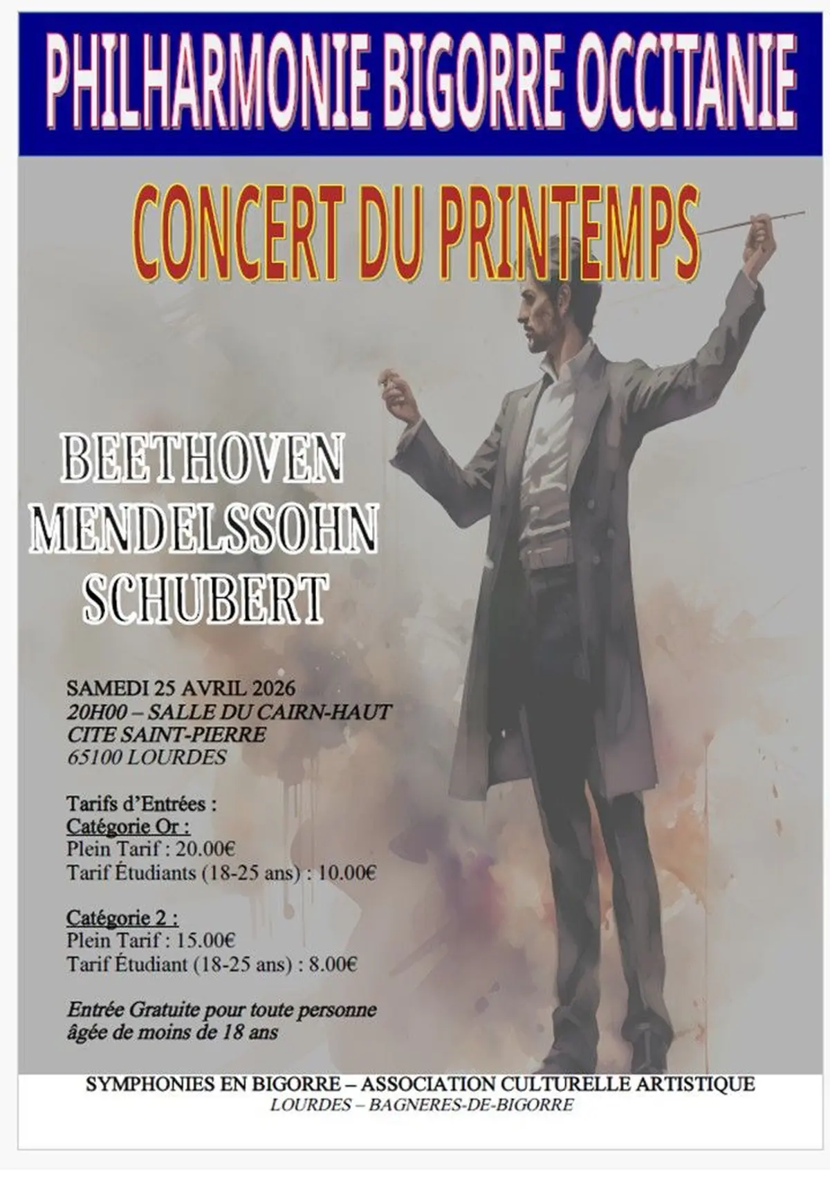 Concert du Printemps de la Philharmonie Bigorre Occitanie