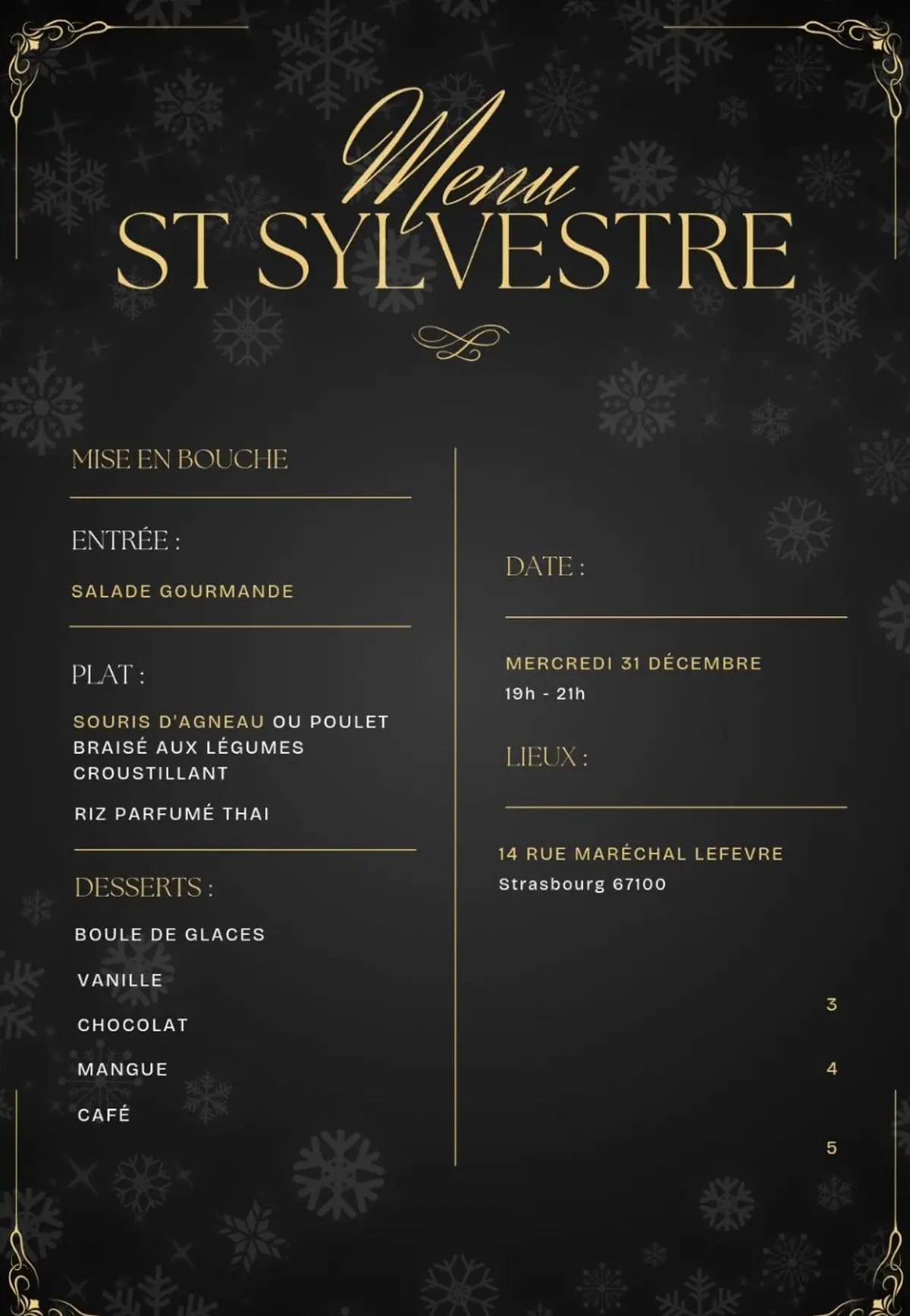 Soirée réveillon 2026