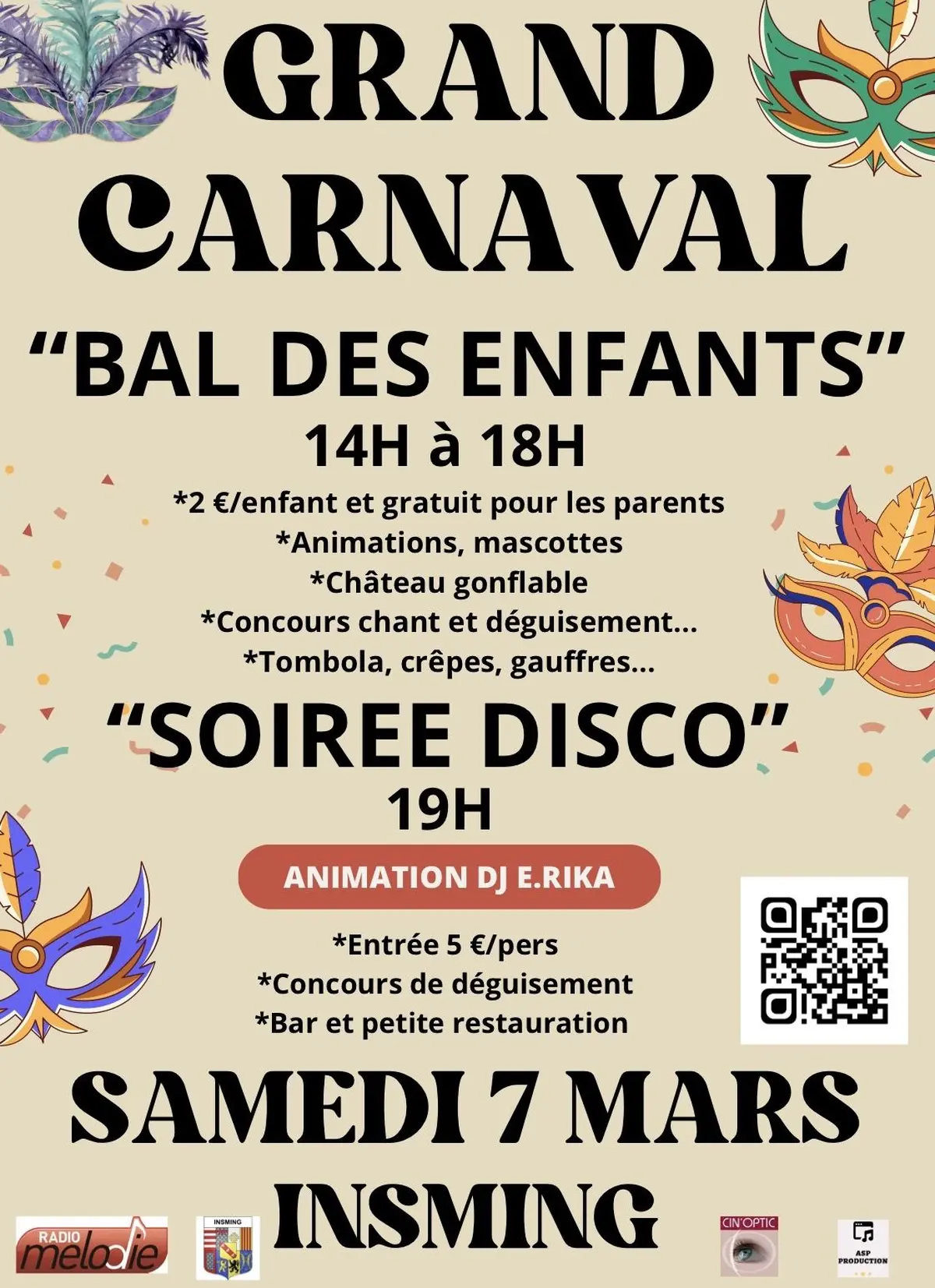 Grand Carnaval à INSMING le samedi 7 mars- 2 ambiances
