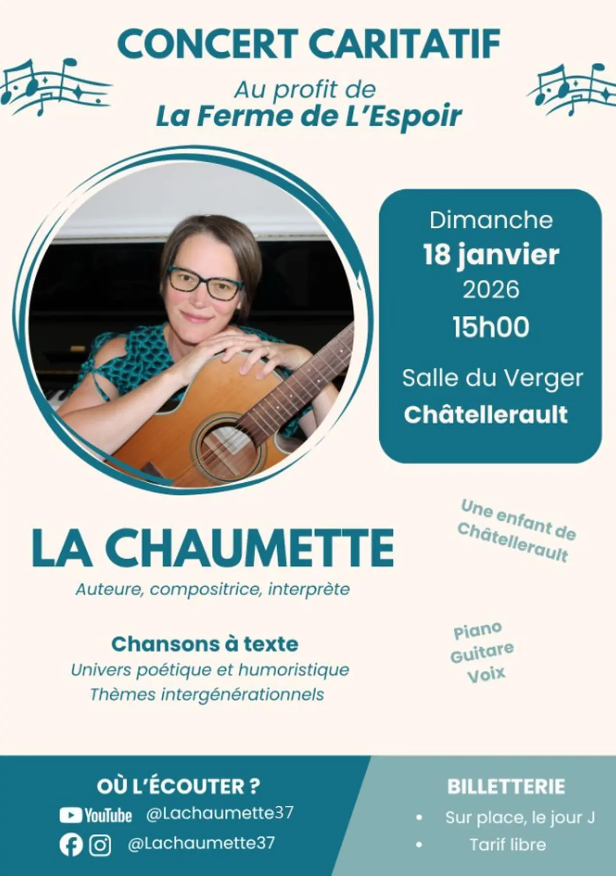Concert caritatif de LA CHAUMETTE au profit de La Ferme de l'Espoir