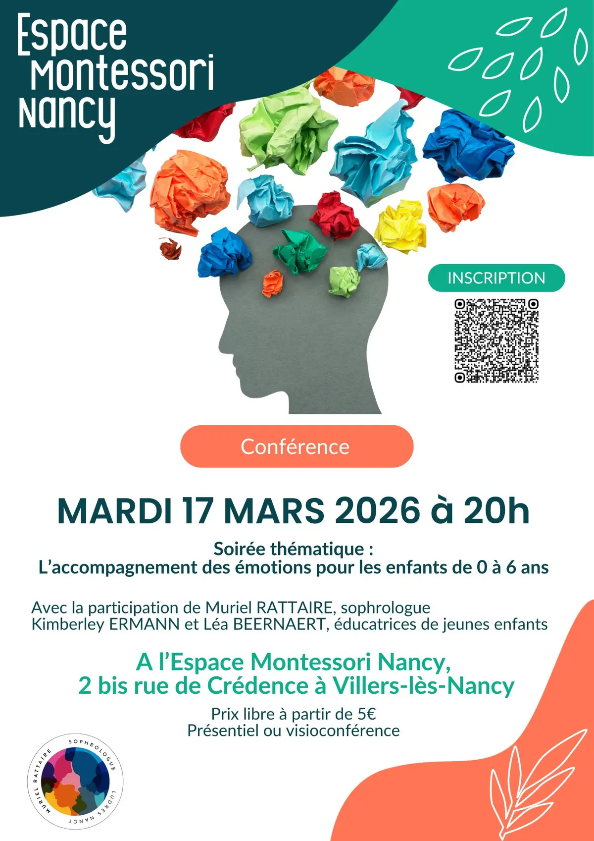 Conférence : L’accompagnement des émotions pour les enfants de 0 à 6 ans