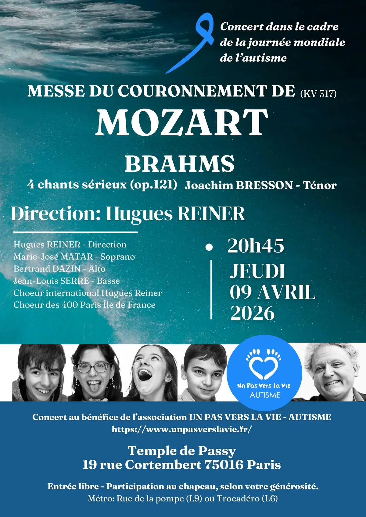 Messe du Couronnement Mozart dans le cadre de la journée mondiale de l'Autisme.