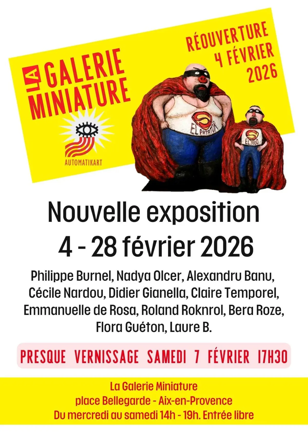 Expo de réouverture à La Galerie Miniature