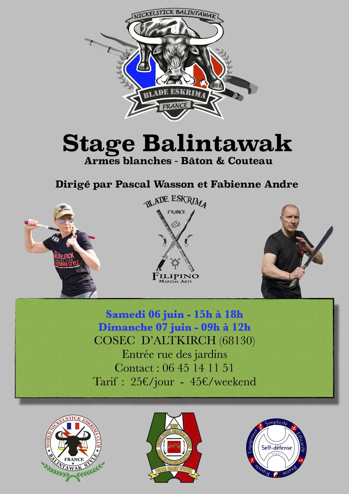 Stage Balintawak - Armes blanches, bâton et couteau