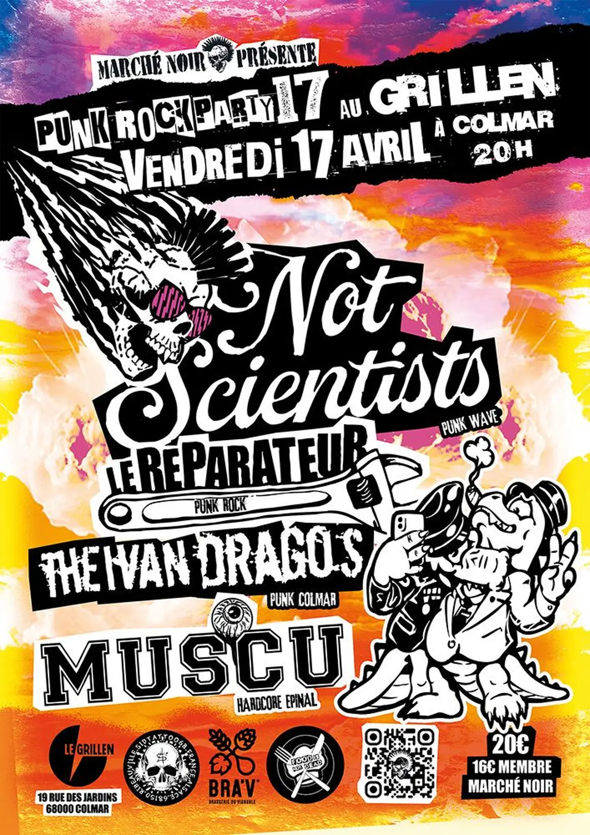 Punk rock Party 17 au Grillen de Colmar : Not Scientists, Le Réparateur