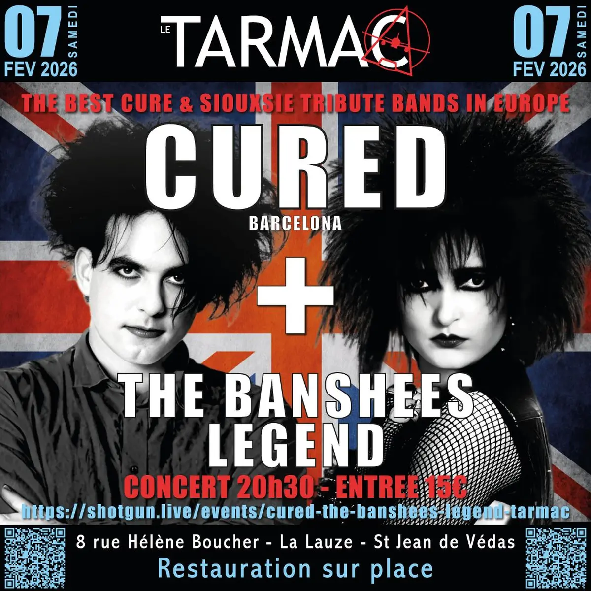Concert 2 groupes Cured et Banchees Legend