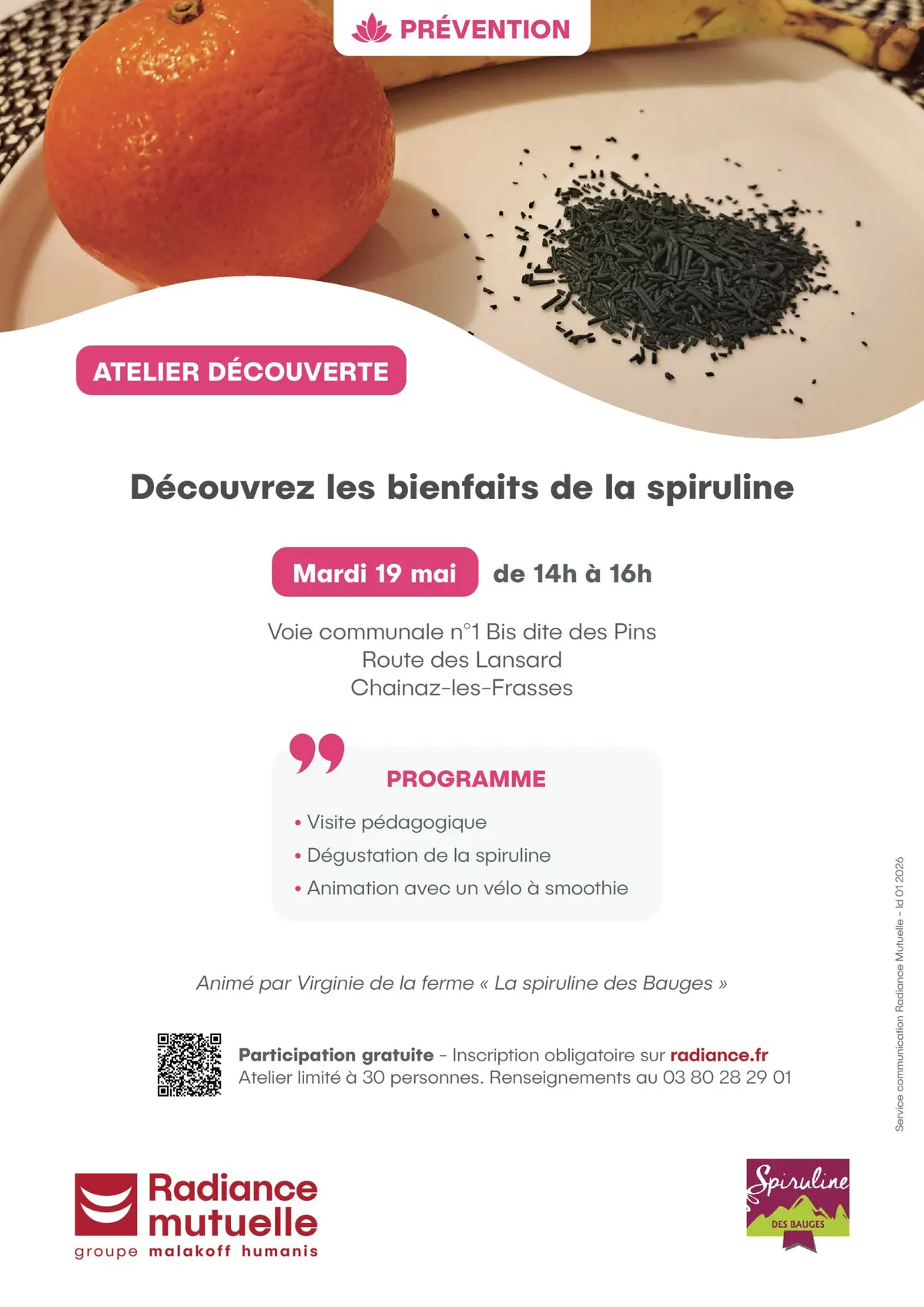 Atelier découverte : les bienfaits de la spiruline